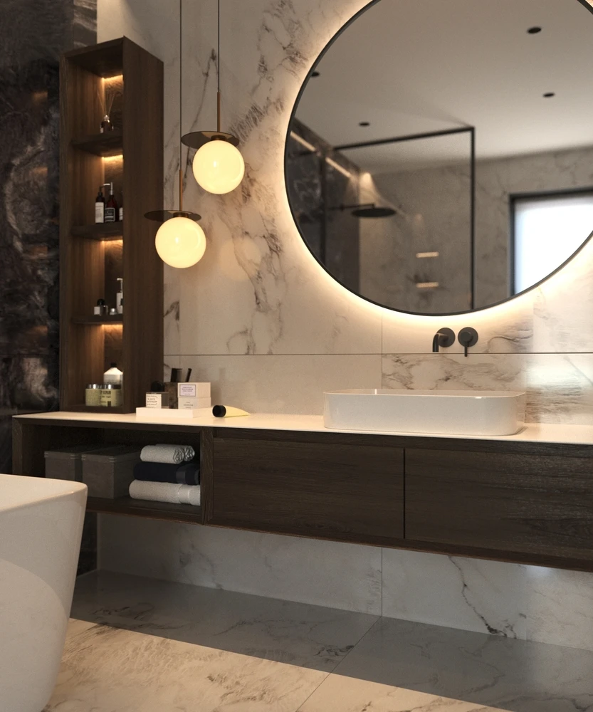 Modern marble bathroom tiles