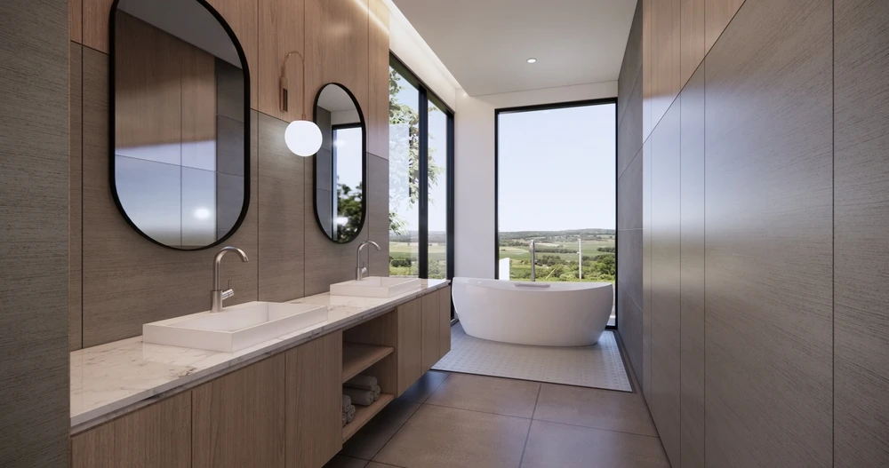 Open bathroom stone design